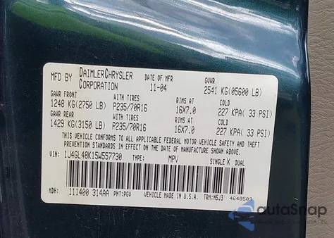 2005 Jeep Liberty Sport z USA, uszkodzony, nr VIN 1J4GL48K15W557730